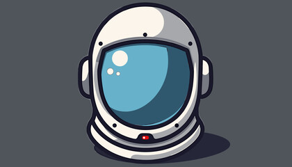 Cartoon Astronaut Helmet Illustration Design for Science Websites, Space Exploration Blogs, Kids Education, Sci-Fi Art Projects, and Space Themed Merchandise-