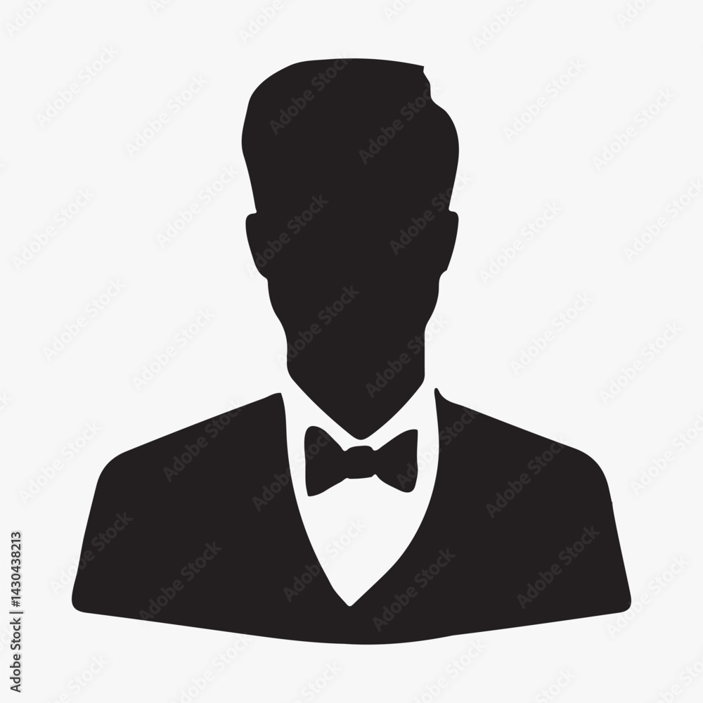 Poster silhouette profile of a man isolated element vector