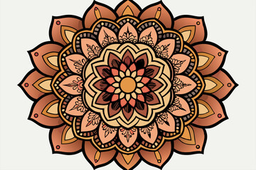 Abstract floral mandala pattern vector design with ornate vintage elements and seamless oriental decoration