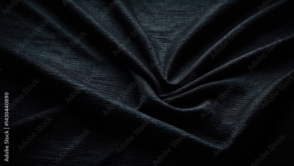 Poster black textile fabric with textured background and vignette effect