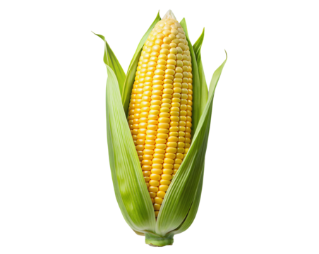 Fresh green corn PNG cutout on transparent background for design use, mockup template ideal for food artwork, packaging, or digital marketing visuals