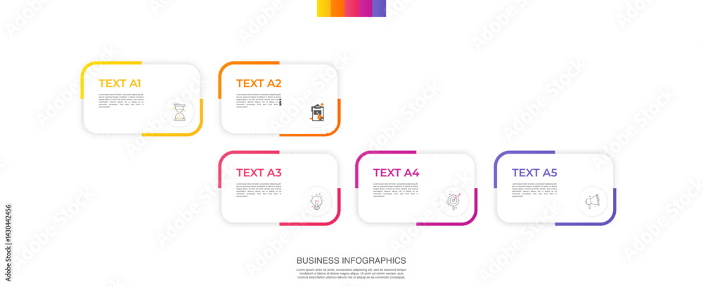 Poster modern vector infographic template with rectangles, elements in minimalist design. use for presentat