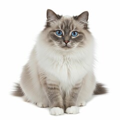 Adorable Fluffy Cat with Tabby Markings in a Poised Stance