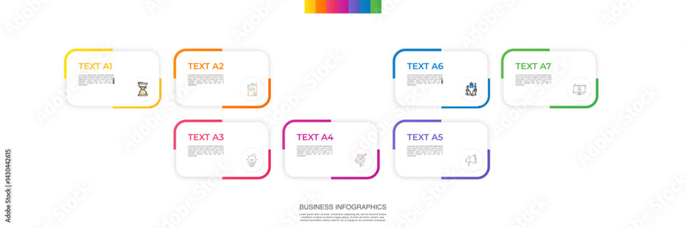 Poster modern vector infographic template with rectangles, elements in minimalist design. use for presentat