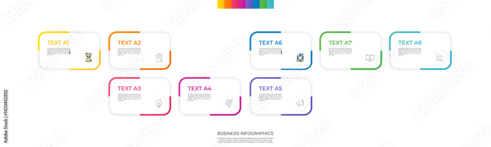 Poster modern vector infographic template with rectangles, elements in minimalist design. use for presentat