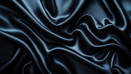 Obraz premium Textile texture with crumpled black silk fabric as background for design