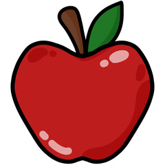 red apple with leaf