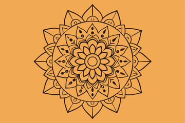 Abstract floral art with ornate mandala design, a vector illustration featuring a seamless ornamental pattern