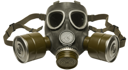Isolated Green Military Gas Mask