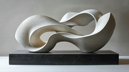 Abstract white sculpture modern minimalist art elegant home decor design