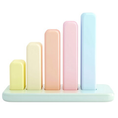 Fototapeta premium 3d render icon pastel growth bar chart