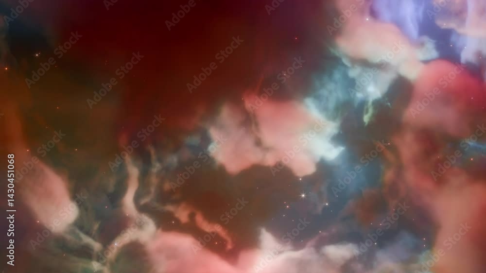 Canvas Prints 3d animation of glowing cosmic nebula with drifting stardust