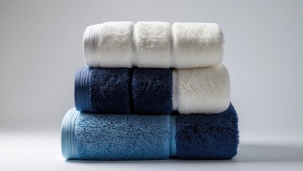 Elegant Textured Towels Arranged Neatly in a Spa Setting
