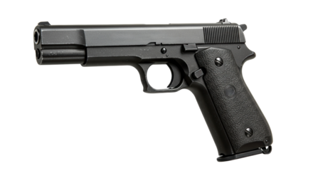 Isolated Detailed Black Pistol Firearm Weapon Gun