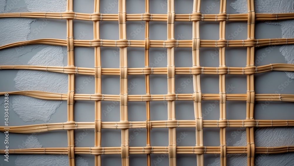 Poster close-up of woven pattern with top view, showcasing textured background in gray and white hues.