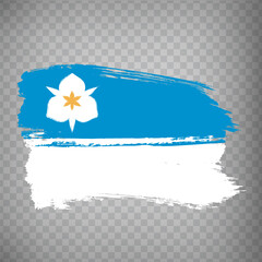 Flag of Salt Lake City is city  USA from brush strokes. State of Utah.  Flag of Salt Lake City on transparent background for your web site design, app, UI. United States. EPS10.