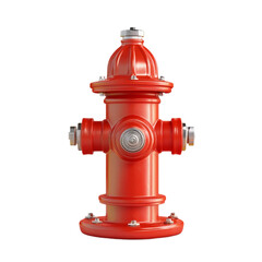 Red fire hydrant isolated on white background urban safety equipment water supply