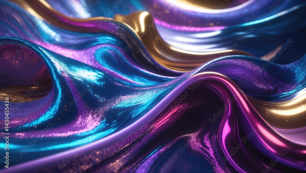Poster modern vibrant abstract liquid background with colorful wave texture