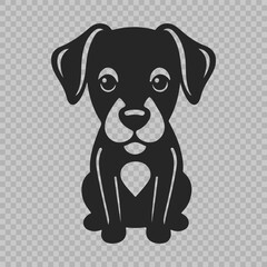 Dog face icon, pet head logo, cartoon dog portrait, puppy face design, dog vector illustration