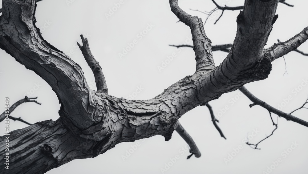 Poster isolated tree branch on background featuring abstract texture and natural design