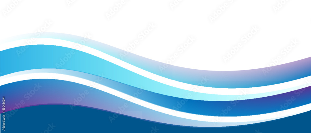 Poster abstract blue gradient wave curve shape design transparent background