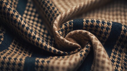 Fototapeta premium Vintage Pied de Poule pattern on wool fabric, a stylish fashion classic with textured design from the Fabrics Family