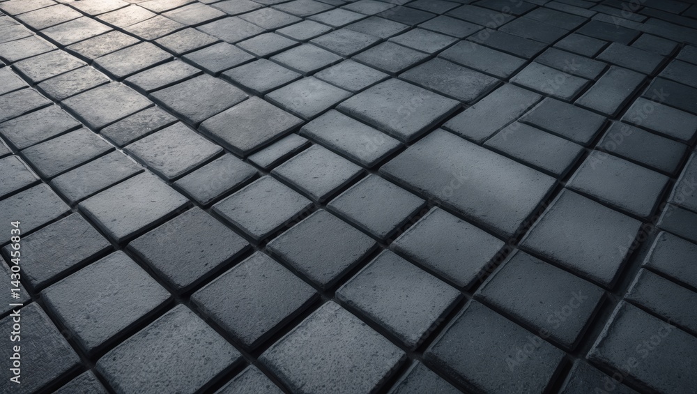 Poster checkered paving block with textured sidewalk surface background