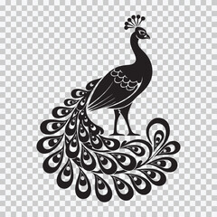 Minimal Peacock Silhouette – Elegant Vector Design