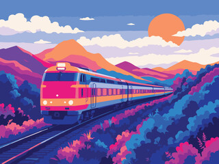 train in the mountains