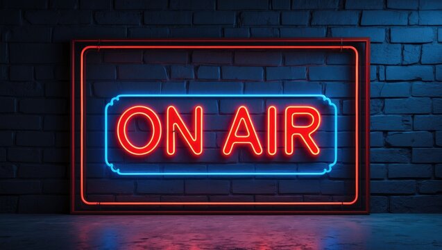 Neon Sign Display on a Dark Wall