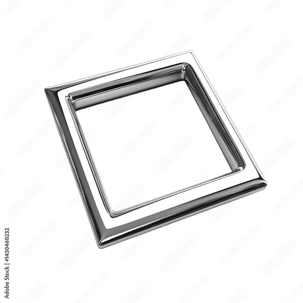 Poster chrome square recessed handle detail modern design element
