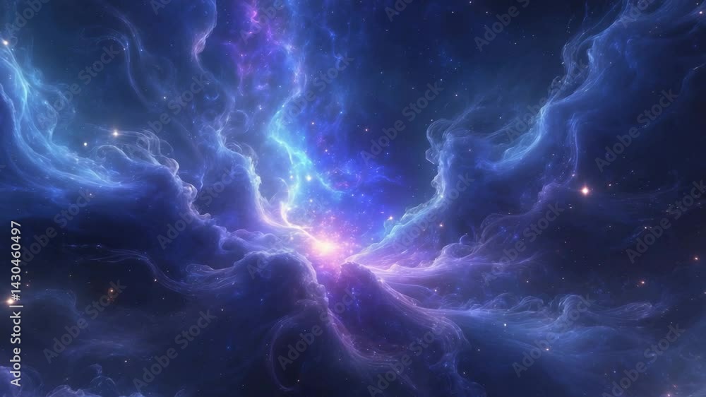 Aufkleber abstract animation of a vibrant cosmic nebula with luminous gaseous structures