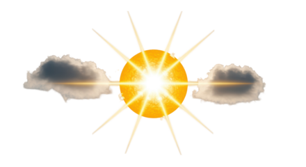 Isolated Sun Behind Clouds Weather Effect