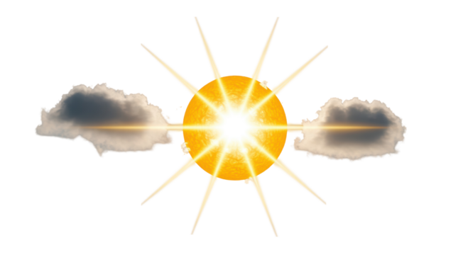 Isolated Sun Behind Clouds Weather Effect