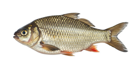 Isolated Side View of a Common Roach Fish