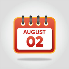 August 2 Calendar Illustration