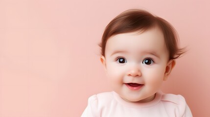 Playful Little One in a Chic Pink Hat and Simple Setting

