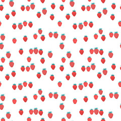 Strawberry seamless pattern png on transparent background