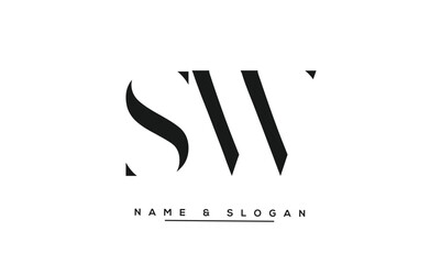 Obraz premium SW, WS Abstract Letters Logo Monogram