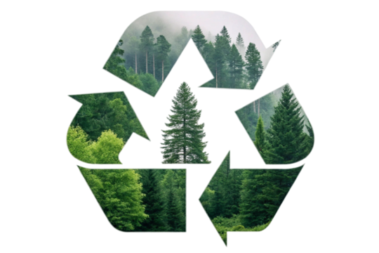 Recycle Icon Environmental concept of double exposed trees png