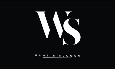 SW, WS Abstract Letters Logo Monogram