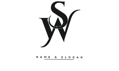 SW, WS Abstract Letters Logo Monogram