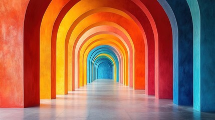 Vibrant arched passageway