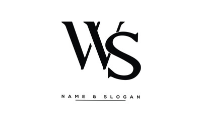 SW, WS Abstract Letters Logo Monogram