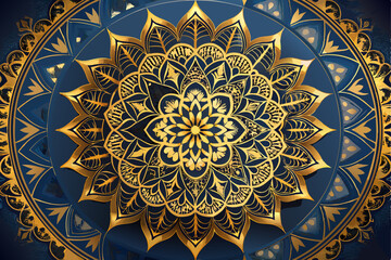 This ornamental round pattern showcases an antique style with seamless geometric art, reminiscent of traditional Arabic tile decoration found in old mosques