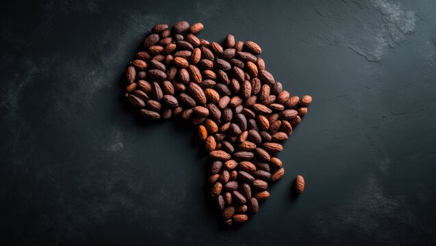 Map showcasing Peru's cocoa bean regions on a black background