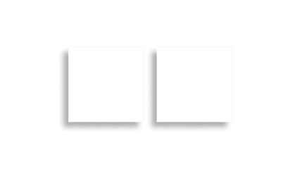 Two square business card mockups with transparent backgrounds