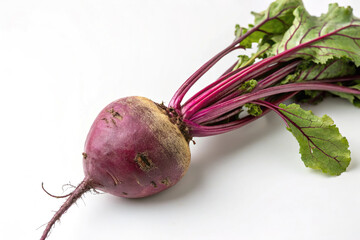 Whole beetroot isolated on white background
