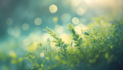 Obraz premium World Environment Day: Blurred Green Garden and Nature with Blue Sky Background