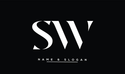 SW, WS Abstract Letters Logo Monogram